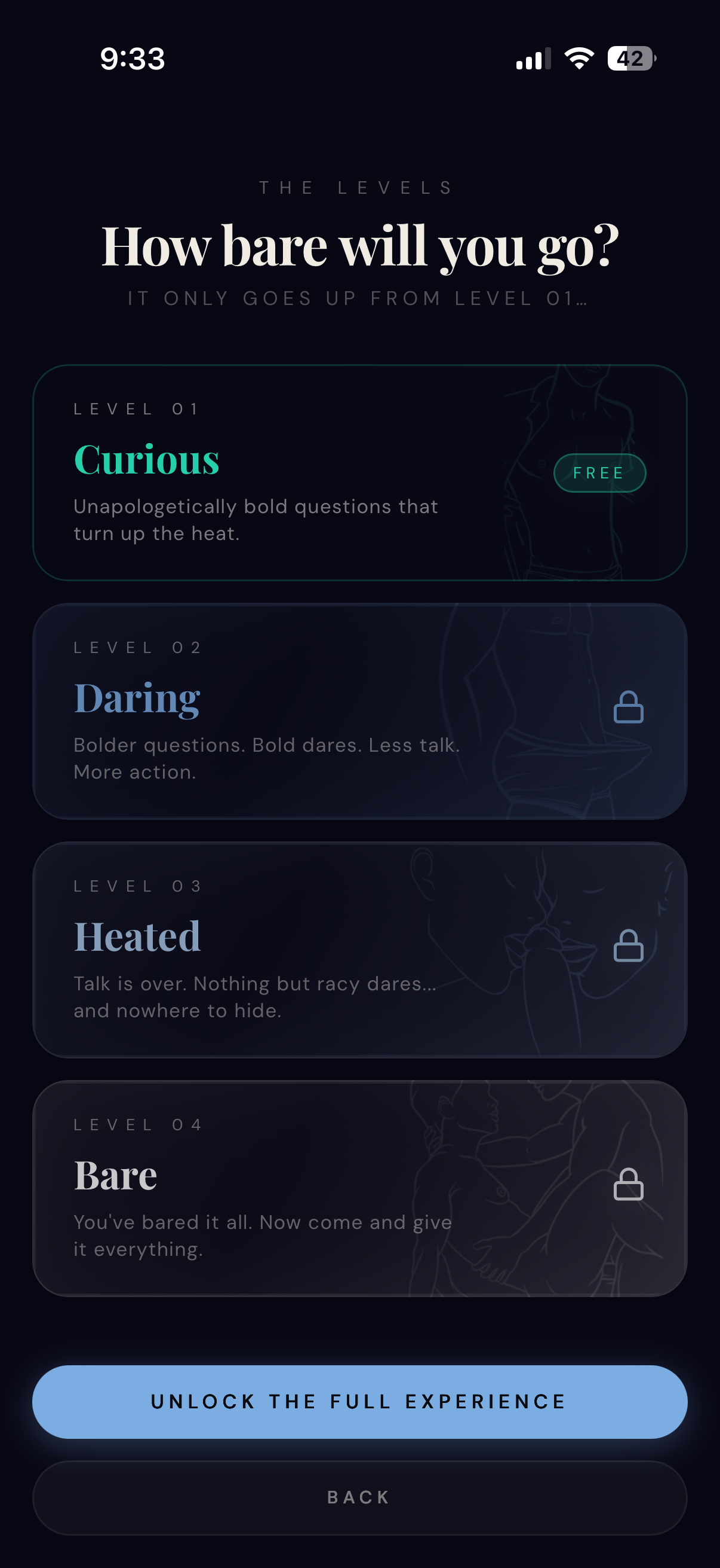 Level selection screen